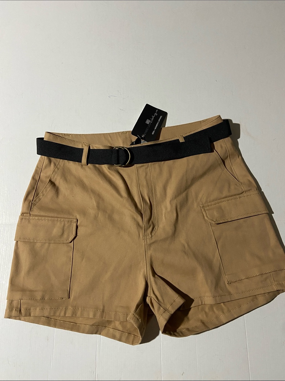 Love Tree Khaki Shorts with Webb Belt NWT